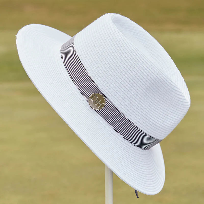 Sawgrass Flexibraid Fedora White & Navy Fedora - Canopy Bay by Deborah Hutton