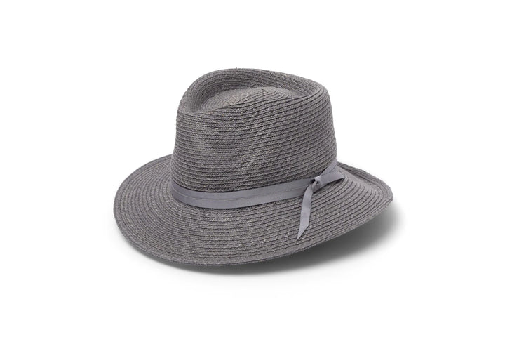 Sophia Raffia Faded Denim Fedora - Canopy Bay by Deborah Hutton