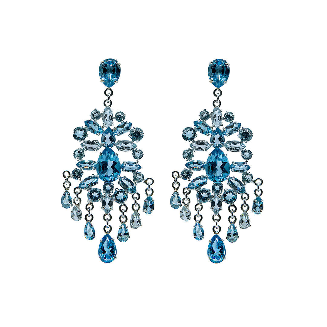 Blue Topaz Déco Earrings by Crown Jewels
