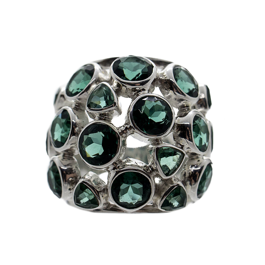 Deco Green Quartz Ring by Crown Jewels