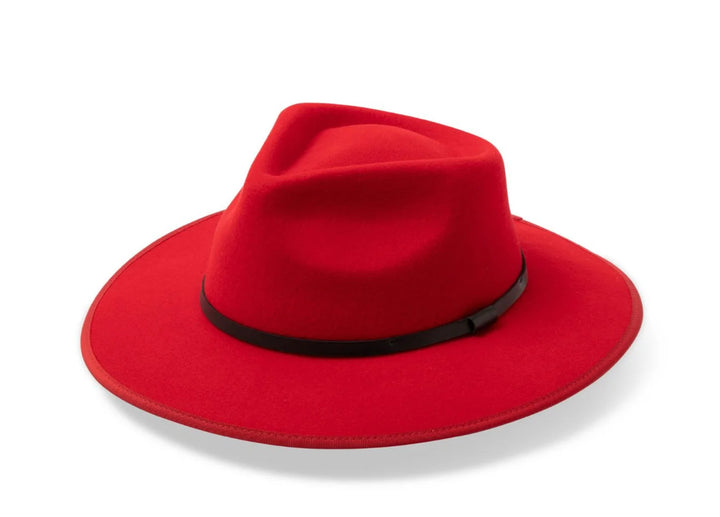 Red Wool Felt Fedora - Meribel