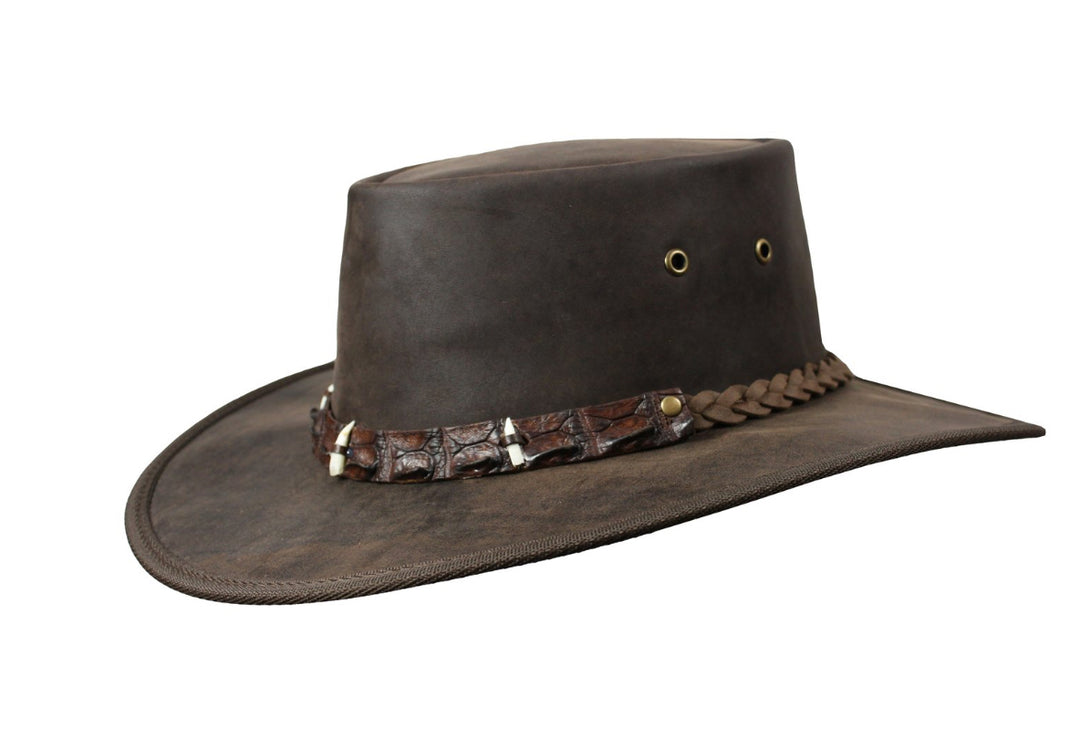 Outback Crocodile Band Leather Hat - Barmah Hats