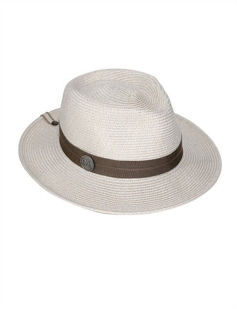 Pinehurst Flexibraid Ivory/Taupe Trim Fedora - Canopy Bay by Deborah Hutton