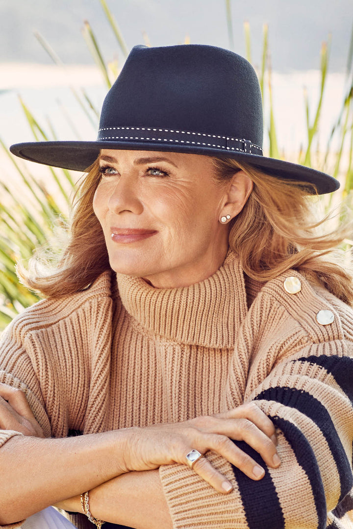 Franklin Wool Felt Wide Brim Fedora- Canopy Bay by Deborah Hutton