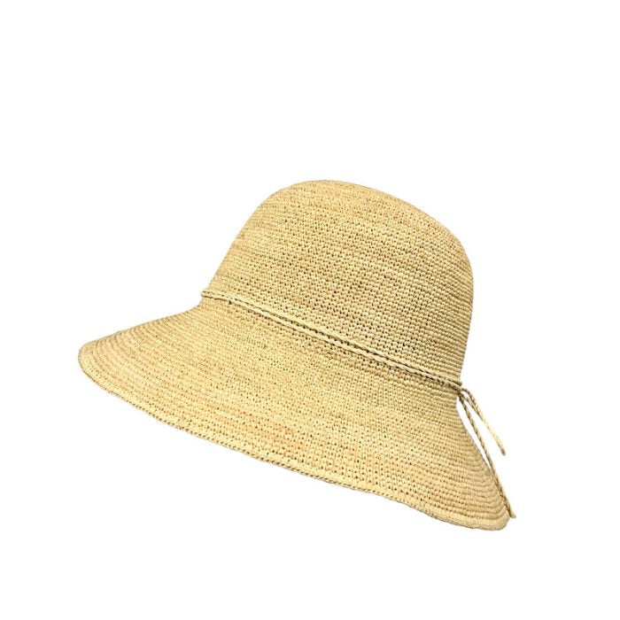 Raffia Crochet Hat with Wide Brim