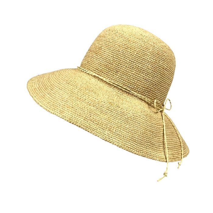 Raffia Crochet Hat with Wide Brim