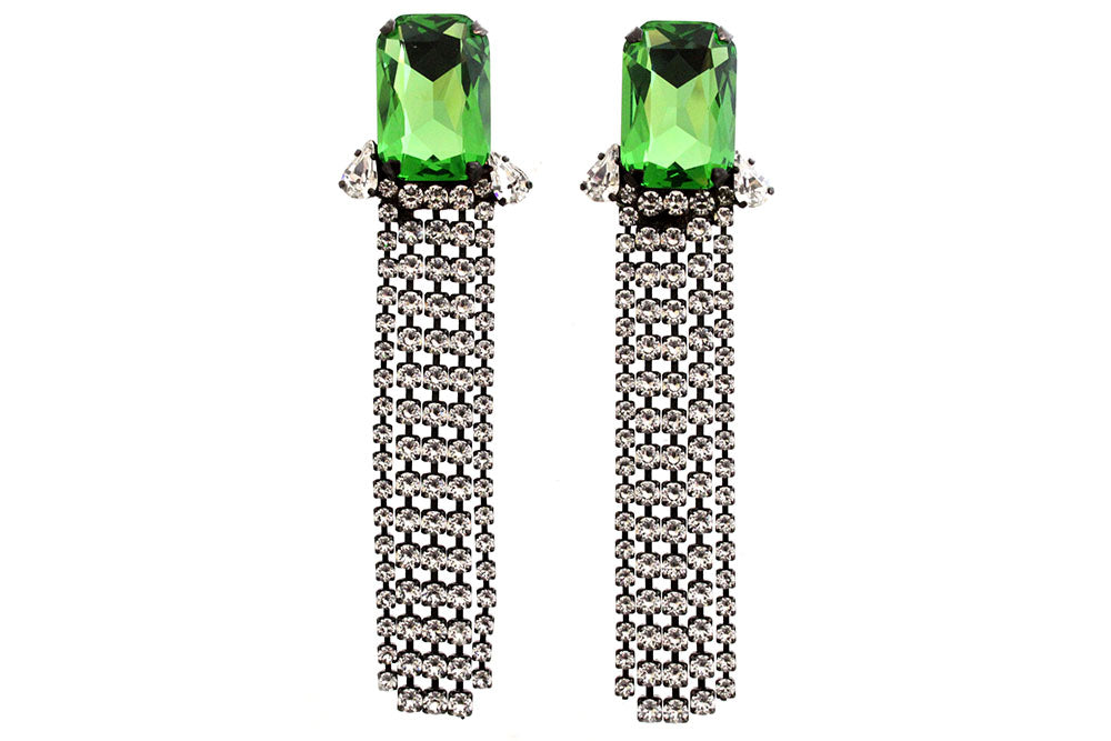 Inez Peridot Dynasty Tassel Earrings - House of Emmanuele