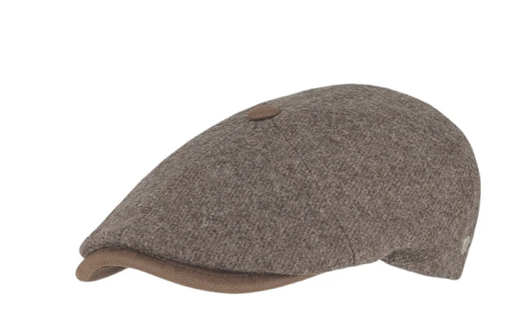 Virgin Wool Flat Cap with leather trim - M By Flechet