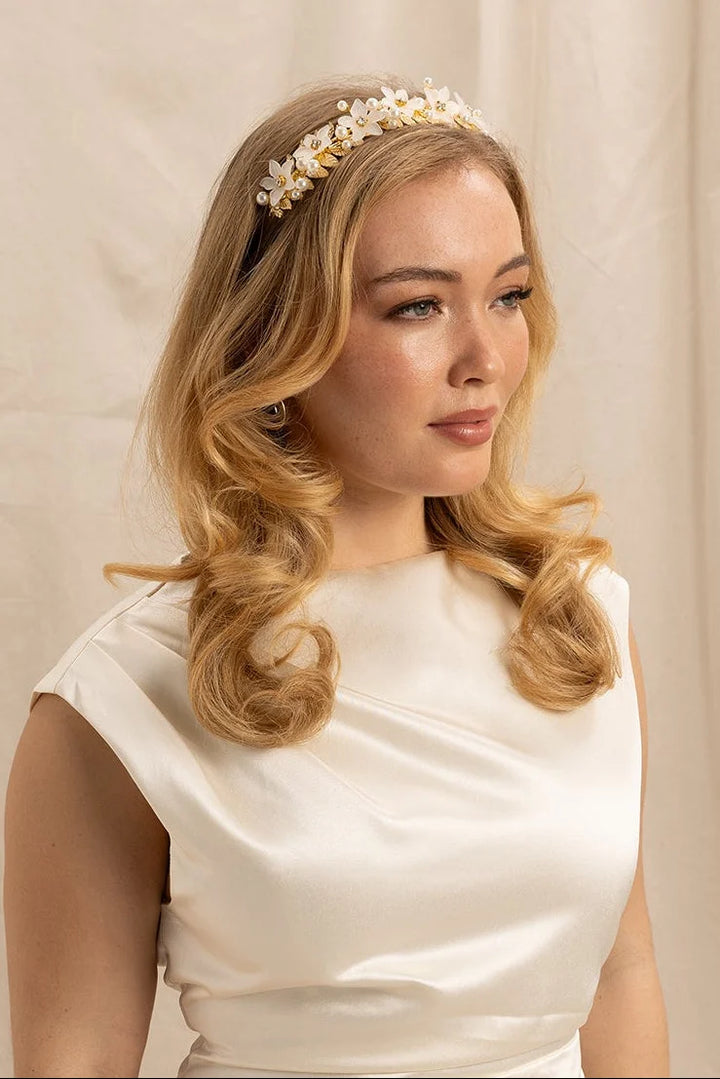 Fleur Headband Pearl Gold
