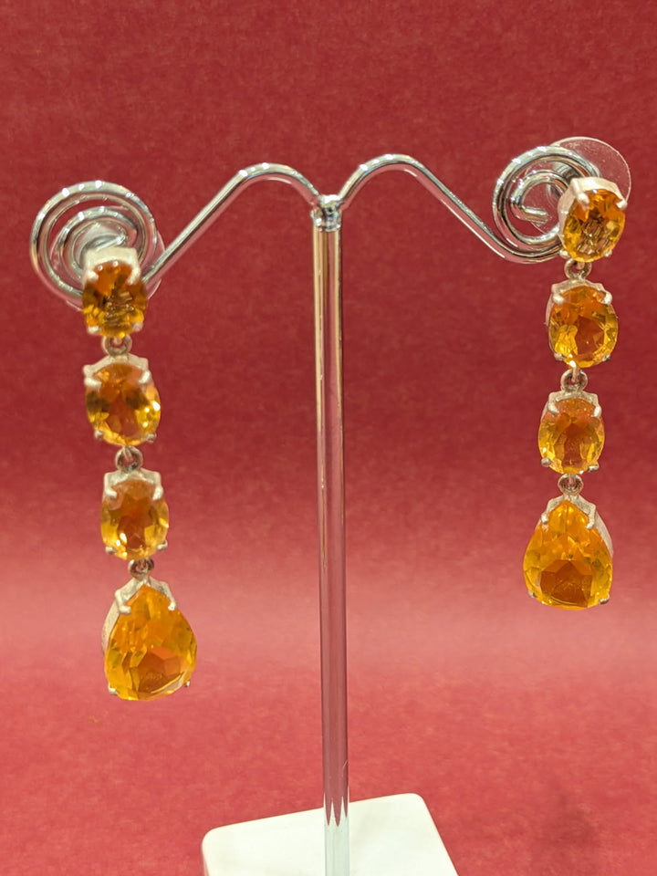 Cascading Citrine Earrings - Crown Jewels