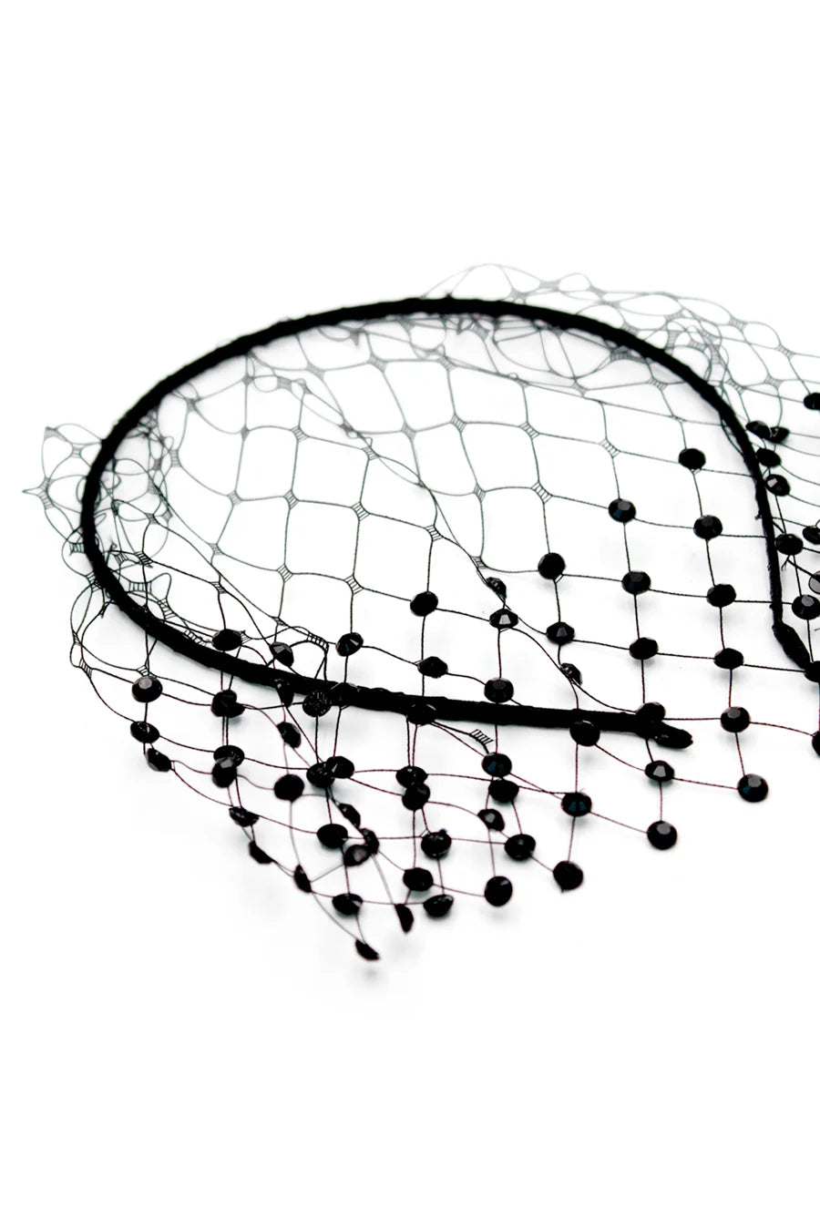 Reva Veil Headpiece Black