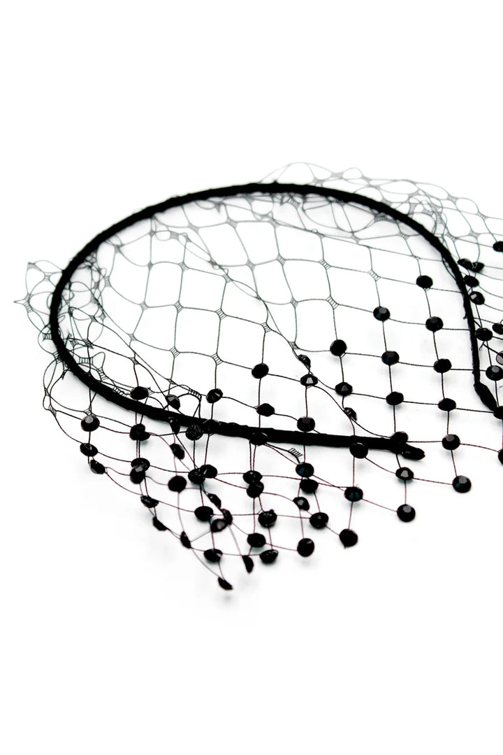 Reva Veil Headpiece Black