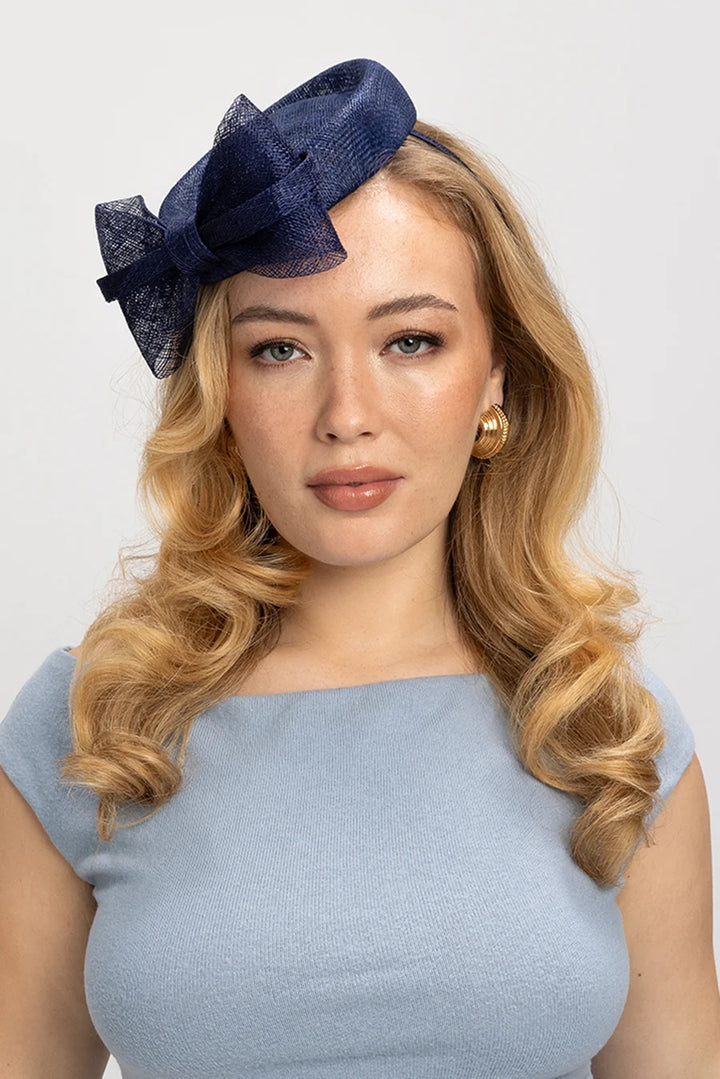 Juliet Fascinator Navy Blue