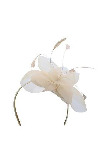 Elisa Fascinator Nude cream