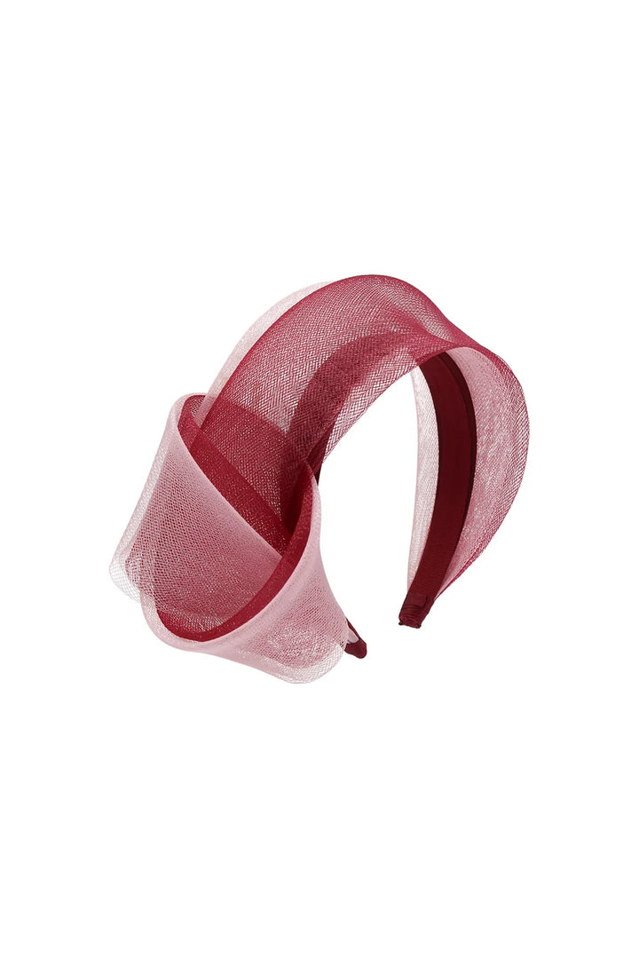 Britney Fascinator Burgundy & Pink
