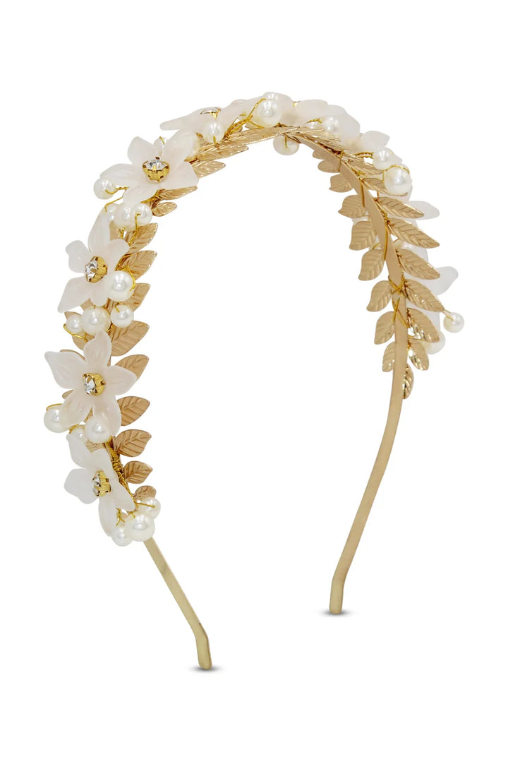 Fleur Headband Pearl Gold
