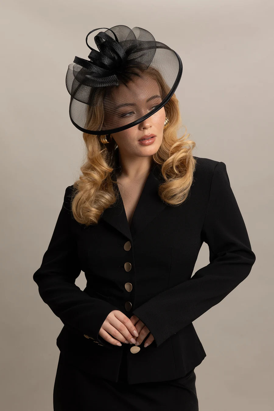 Tessa Fascinator Black
