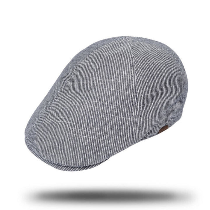 Pinstripe Cotton Blend Flat Cap