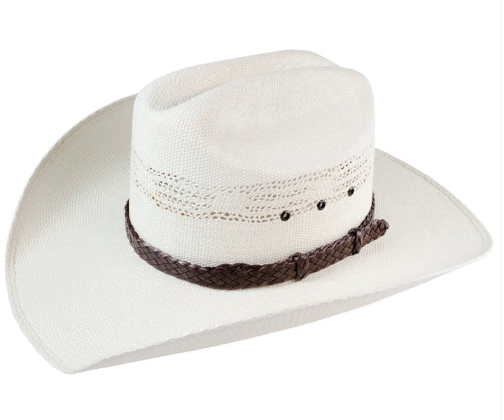 Kangaroo Leather Hat Band - Tradie 6 Plait Flat Hat Band