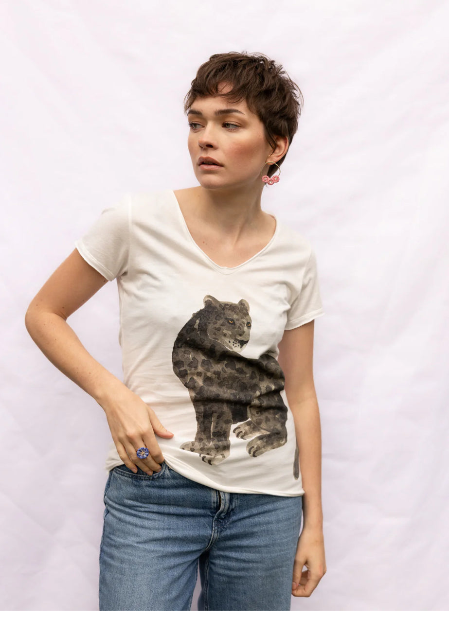 Nach Bijoux - Sitting Black Panther Organic Cotton Tee