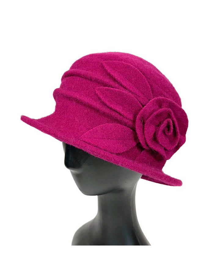 Soft Wool Hat with Flower