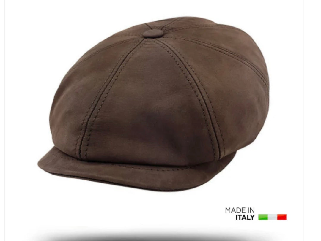 Leather Newsboy Cap