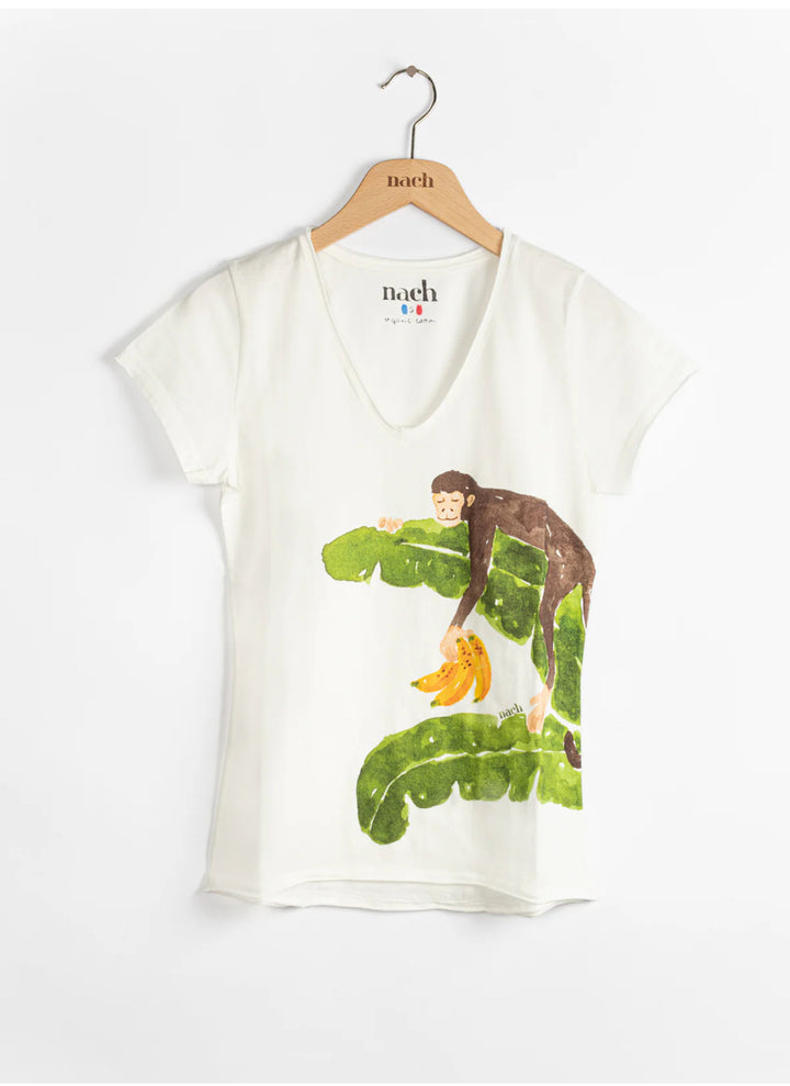 Nach Bijoux - Capuchin on Banana Leaf Organic Cotton Tee Shirt