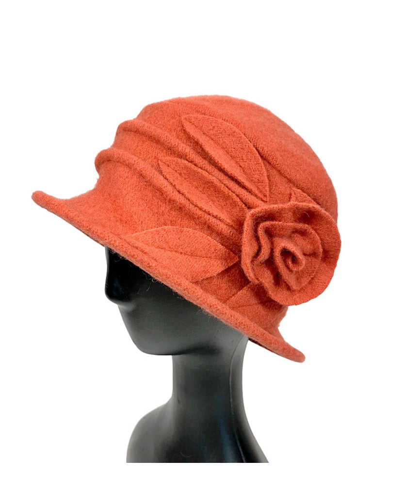 Soft Wool Hat with Flower