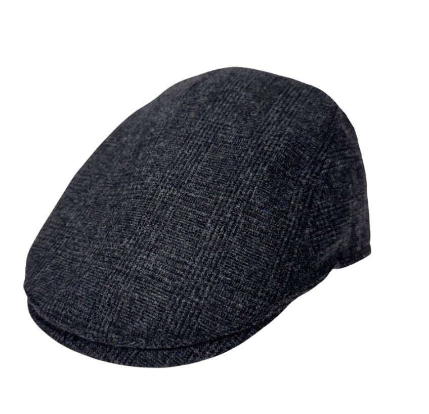 Plaid Wool Blend Flat Cap - Autn