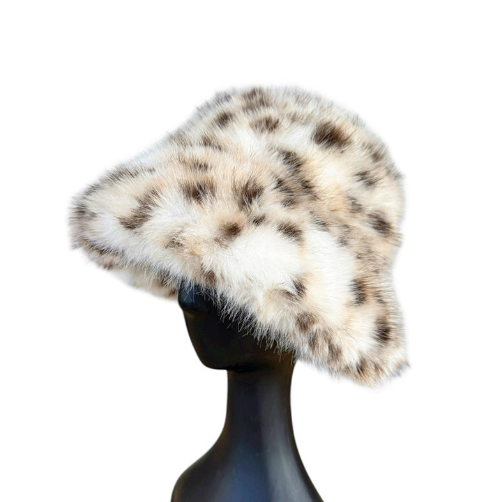 Leopard Print Fluffy Bucket Hat