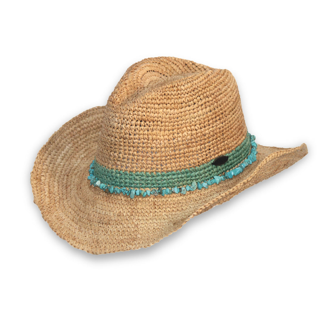 Castaway Straw Cowboy Hat - Turquoise