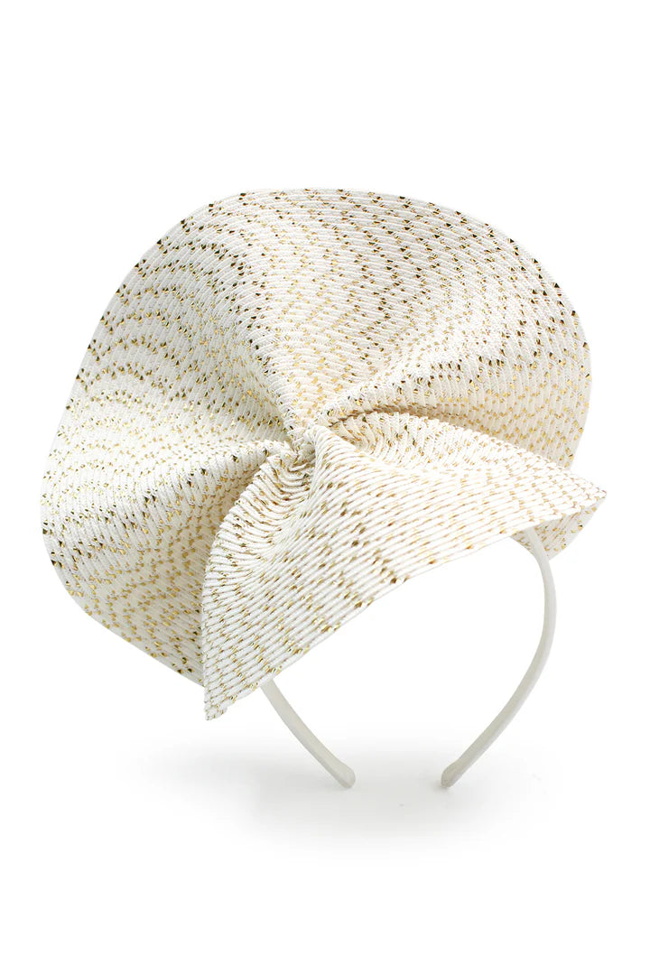 Zaria Fascinator - Ivory & Gold
