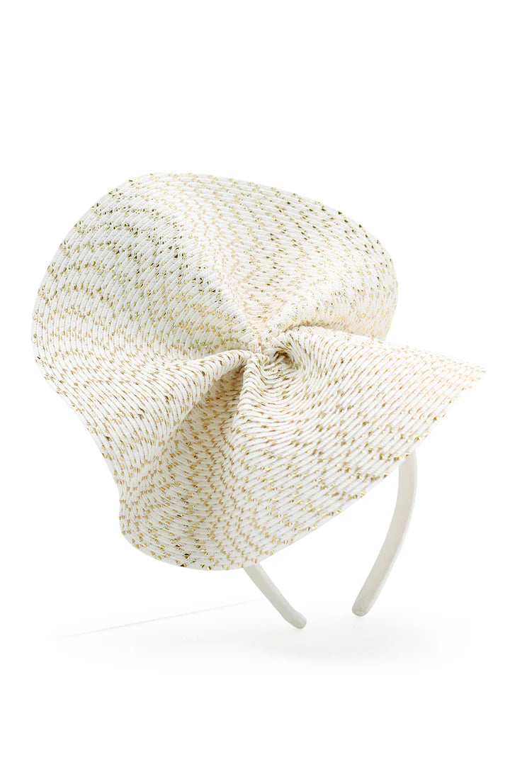 Zaria Fascinator - Ivory & Gold