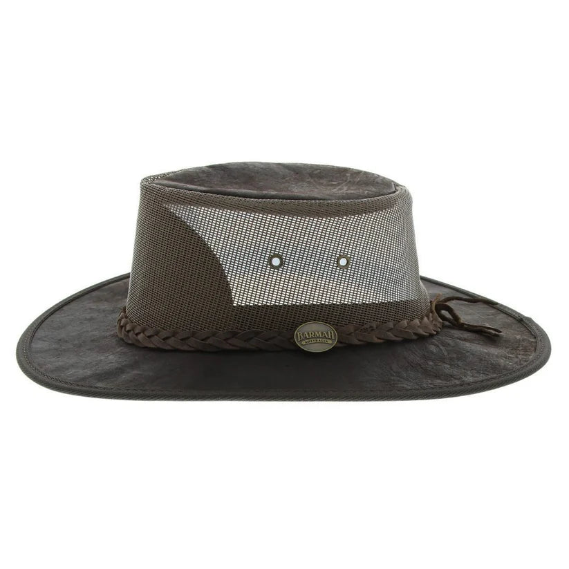 Squashy Kangaroo Leather Cooler Hat - Barmah