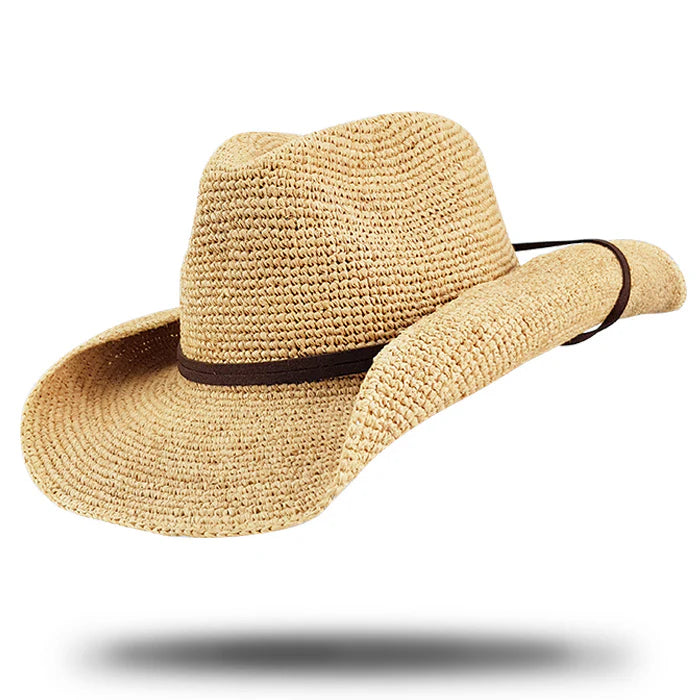 Raffia Crocheted Cowboy Hat CB100