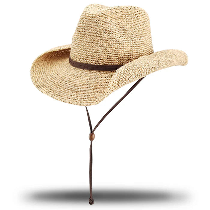 Raffia Crocheted Cowboy Hat CB100