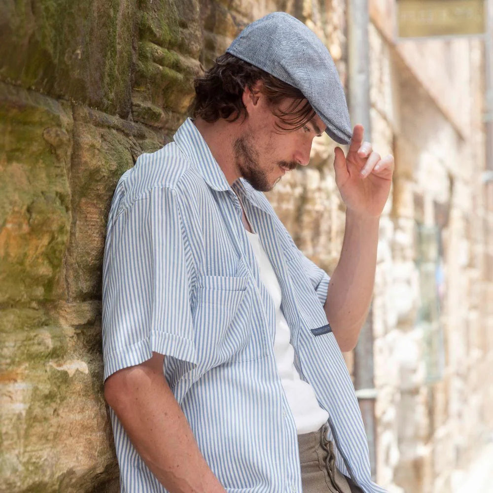 Italian Linen Blend Flat Cap IT215