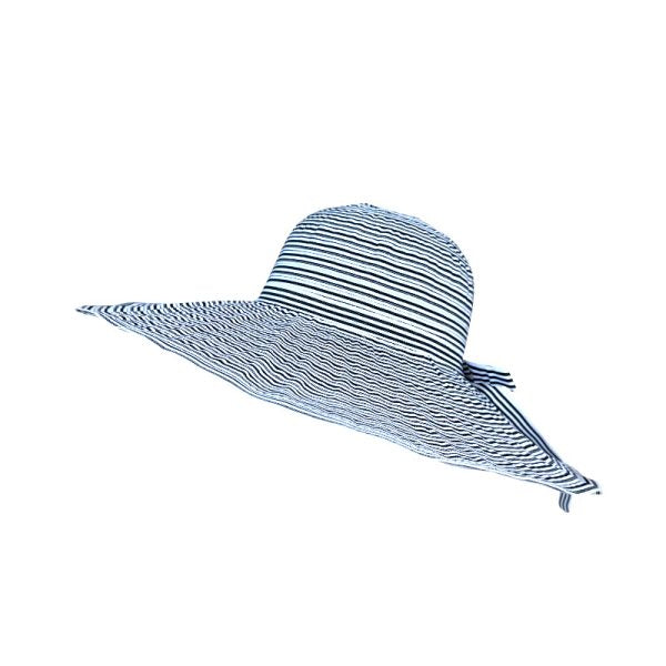 Wide Brim Foldable Sun Hat - Stripe