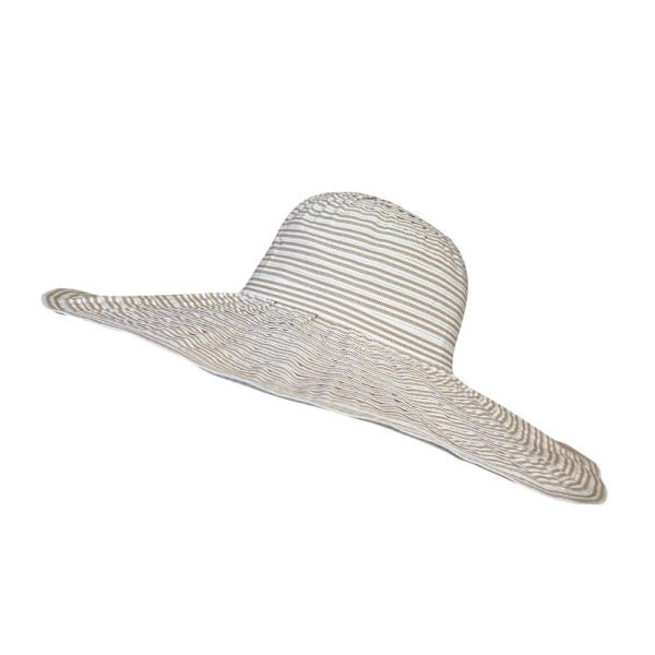 Wide Brim Foldable Sun Hat - Stripe