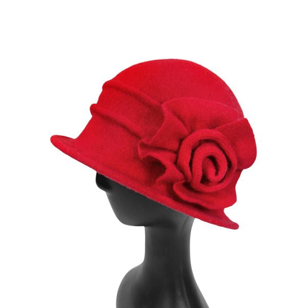 Soft Wool Hat with Flower