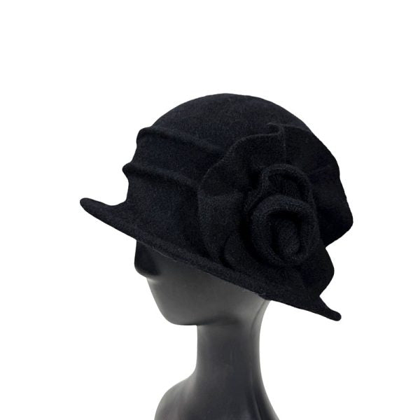 Soft Wool Hat with Flower