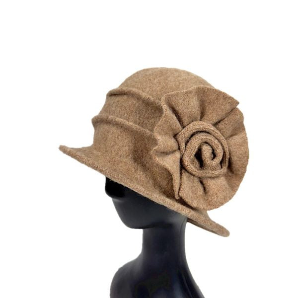 Soft Wool Hat with Flower