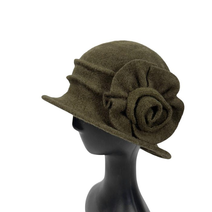 Soft Wool Hat with Flower