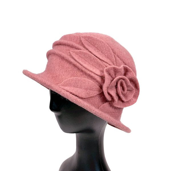 Soft Wool Hat with Flower