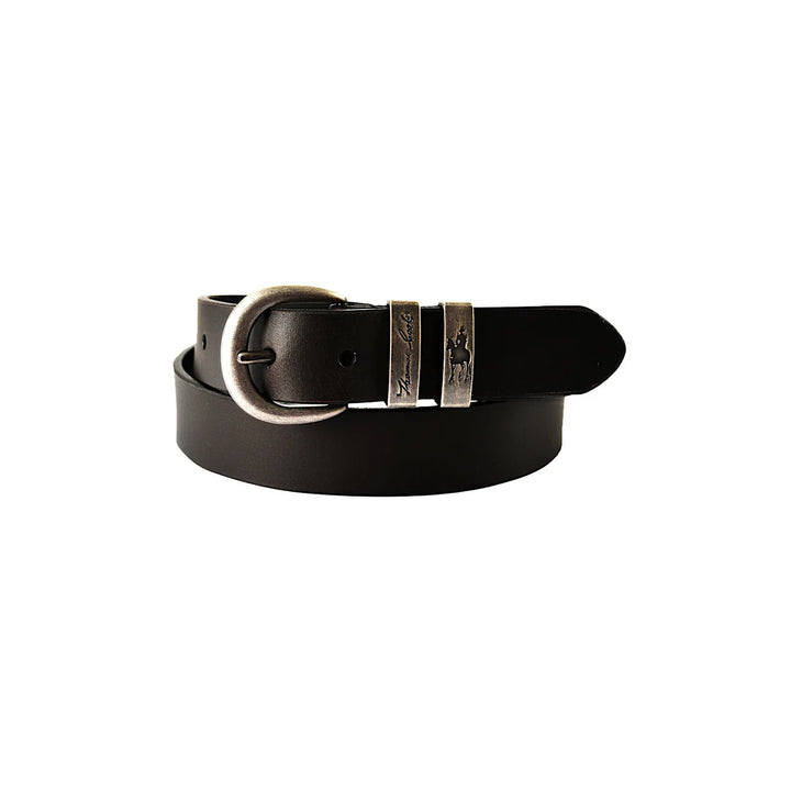 Narrow Leather Twin Keeper Belt - Thomas Cook