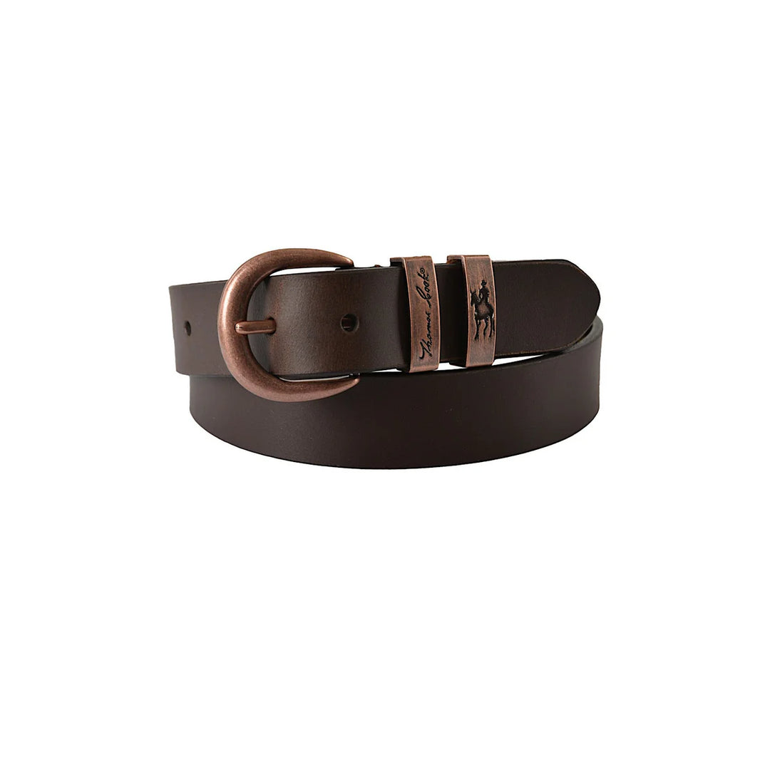 Narrow Leather Twin Keeper Belt - Thomas Cook