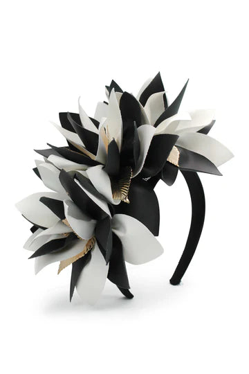Devon Fascinator Black and White