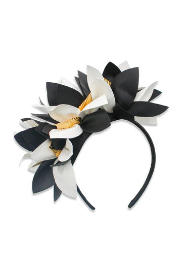 Devon Fascinator Black and White