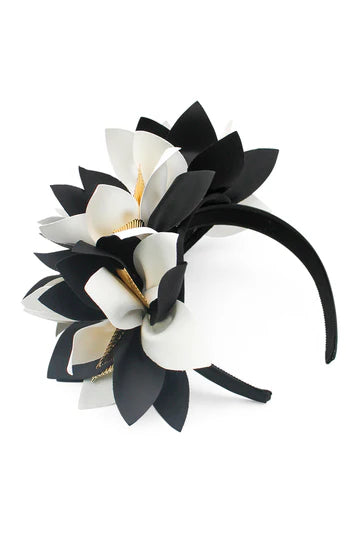 Devon Fascinator Black and White