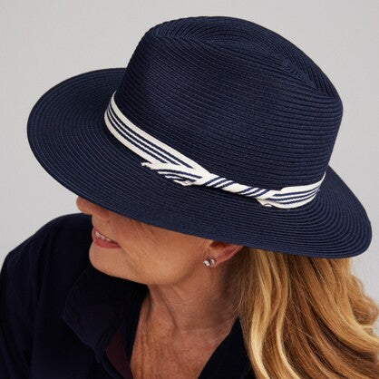 Lincoln Flexibraid Navy Fedora - Canopy Bay by Deborah Hutton